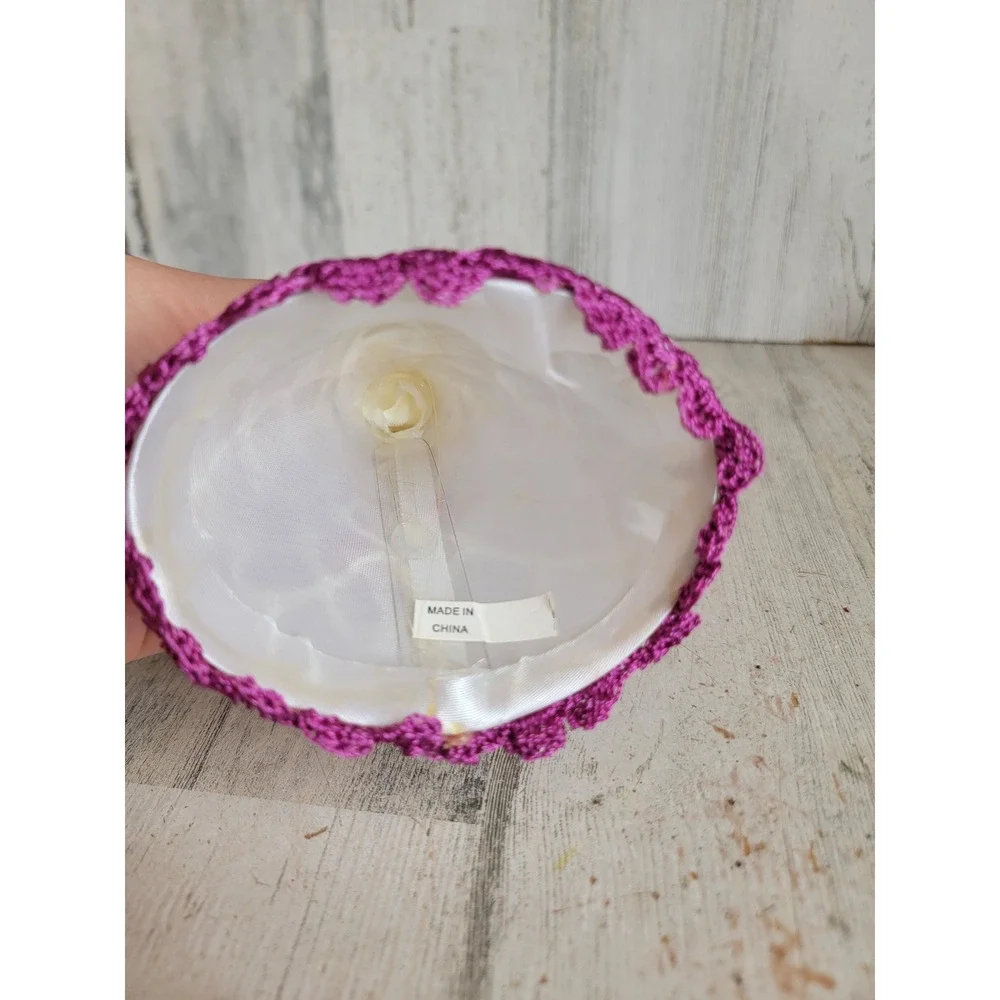 Vintage crochet Rose Angel ornament tree topper Xmas Unique Home decor